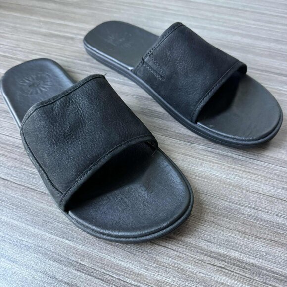 UGG Men's Seaside Slides Sandals Black Nubuck size 10 $80 - Picture 2 of 9